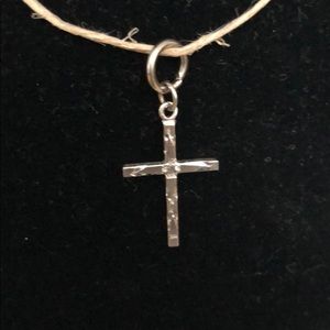 🔴 Silver Cross Charm